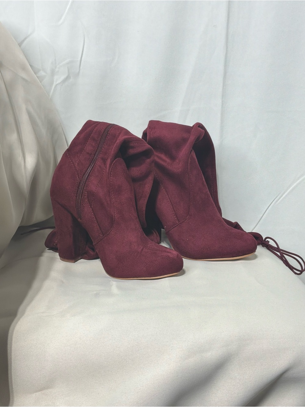 Women’s Burgundy Suede Ankle Boots